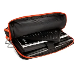 Vangoddy Laptop Briefcase, Black/Orange Nylon (PT_NBKLEA284_17)