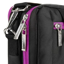 Vangoddy Nylon Backpack Messenger Shoulder Bag Case for 11 to 12 Inch Laptop, Black Purple (PT_NBKLEA275_17)