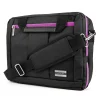 Vangoddy Nylon Backpack Messenger Shoulder Bag Case for 13.3 to 14 Inch Laptop, Black Purple (PT_NBKLEA285_17)