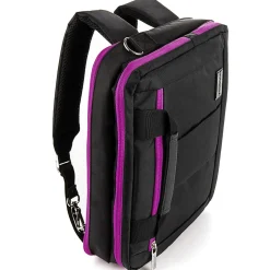 Vangoddy Nylon Backpack Messenger Shoulder Bag Case for 13.3 to 14 Inch Laptop, Black Purple (PT_NBKLEA285_17)