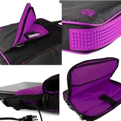 Vangoddy Office Busines Travel 14" Nylon Water Resistant Laptop Bag, Black/Purple (PT_000001247)