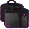 Vangoddy Pindar Laptop Sleeve Messenger Shoulder Bag Fits up to 15" Laptops - Large (Black and Purple)