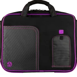 Vangoddy SumacLife 14" Business Messenger Briefcase Laptop Case, Black Purple (PT_NBKLEA737_W1)