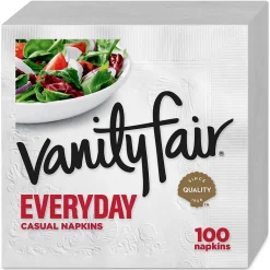 Vanity Fair Everyday Luncheon Napkins, 2-Ply, White, 100/Pack (35501)