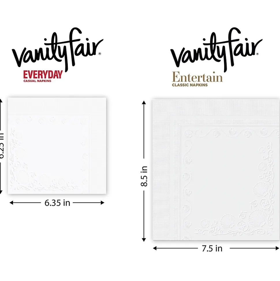 Vanity Fair Everyday Luncheon Napkins, 2-Ply, White, 100/Pack (35501)