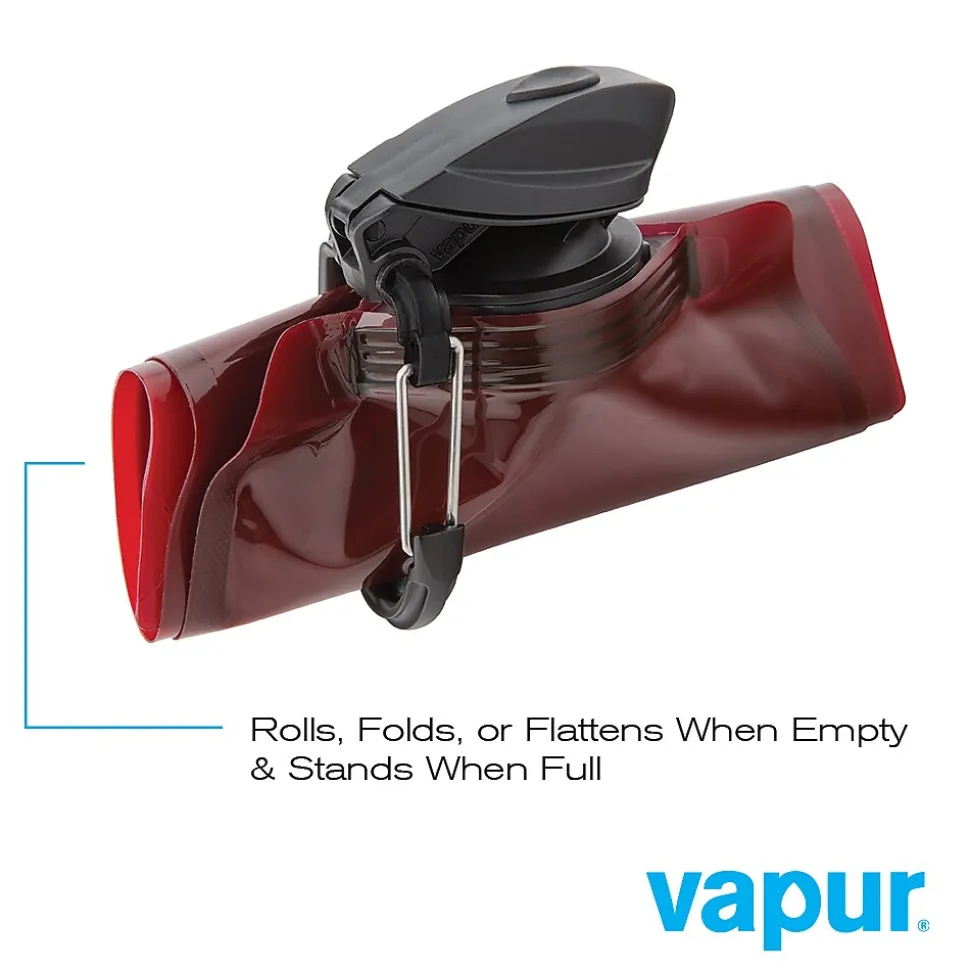 Vapur Anti-Bottle Collapsible Water Bottle, 34 oz., Burgundy (10279)