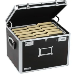 Vaultz Aluminum Locking File Chest, Letter/Legal, Black (VZ00634)
