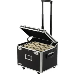 Vaultz Aluminum Locking Mobile File Chest, Letter/Legal, Black (VZ00635)
