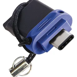 Verbatim 16GB Store 'n' Go Dual USB Flash Drive for USB-C Devices, Blue, 16 GB, USB Type C, USB 3.0, Blue