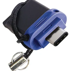 Verbatim 32GB Store 'n' Go Dual USB Flash Drive for USB-C Devices, Blue, 32 GB, USB Type C, USB 3.0, Blue