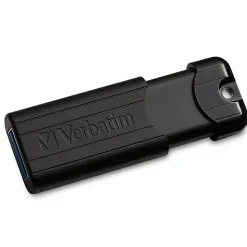 Verbatim PinStripe 32GB USB 3.2 Type A Flash Drive, Black (49317)