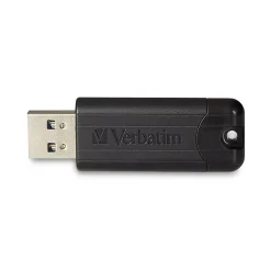 Verbatim PinStripe 32GB USB 3.2 Type A Flash Drive, Black (49317)