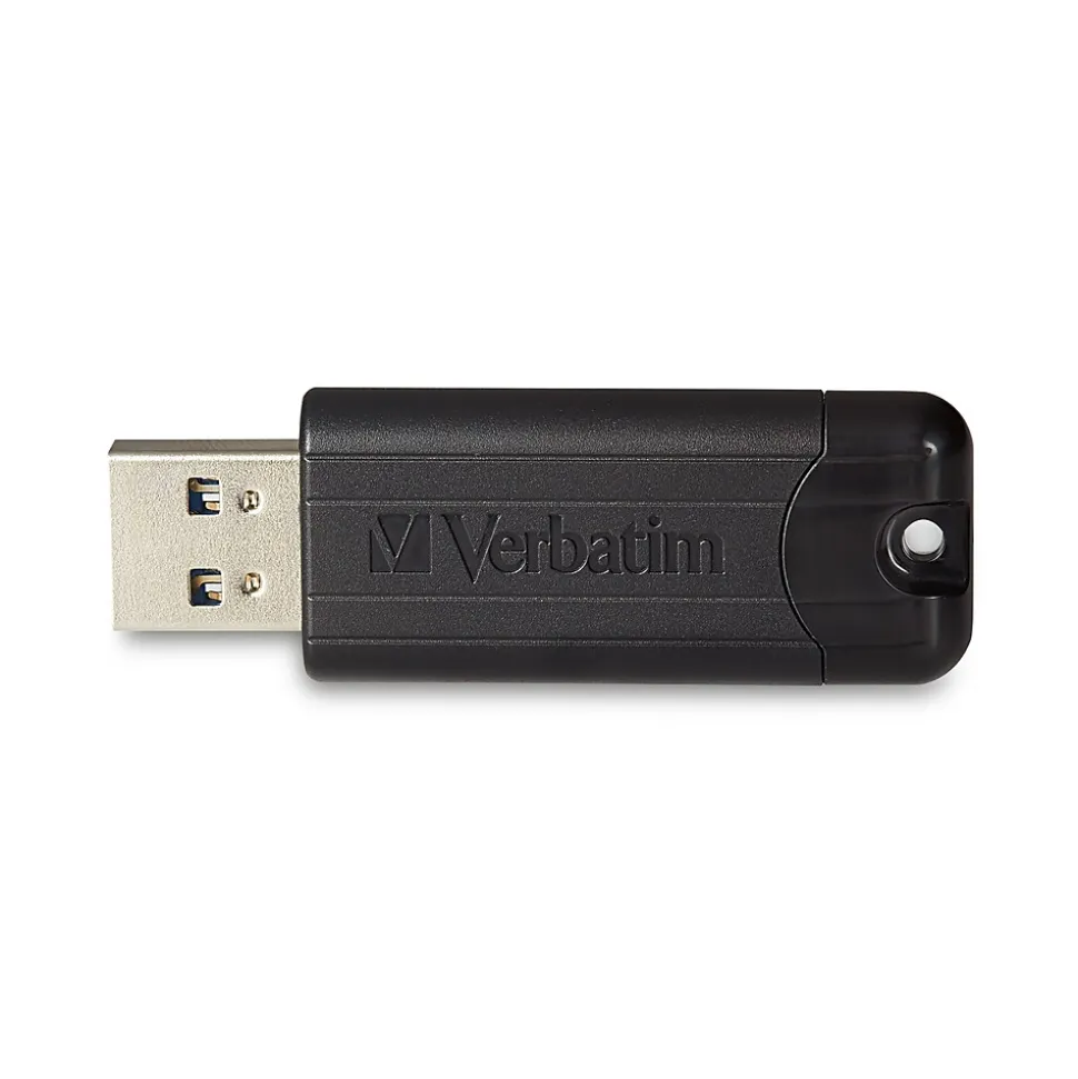 Verbatim PinStripe 32GB USB 3.2 Type A Flash Drive, Black (49317)
