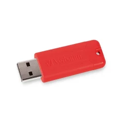 Verbatim PinStripe 32GB USB 3.2 Type A Flash Drive, Blue, Red, 2/Pack (70056)