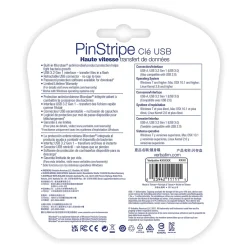 Verbatim PinStripe 16GB USB 3.2 Type A Flash Drive, Assorted Colors, 5/Pack (70387)