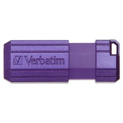 Verbatim PinStripe 16GB USB 2.0 Type A Flash Drive, Violet (98045)
