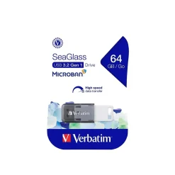 Verbatim SeaGlass 64GB USB 3.2 Type A Flash Drive, Gray (71273)
