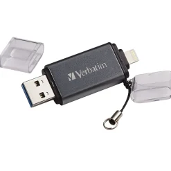 Verbatim Store 'n' Go Dual 64GB USB 3.0 Lightning Flash Drive, Graphite (49301)