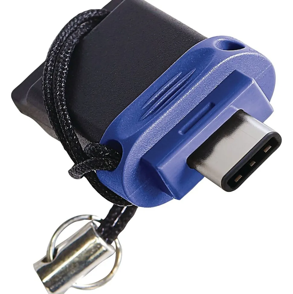 Verbatim Store 'n' Go Dual 64GB USB 3.0 Type A Flash Drive, Black and Blue (VTM99155)