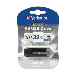 Verbatim Store 'n' Go 32GB USB 3.0 Type A Flash Drive, Black/Gray (49173)