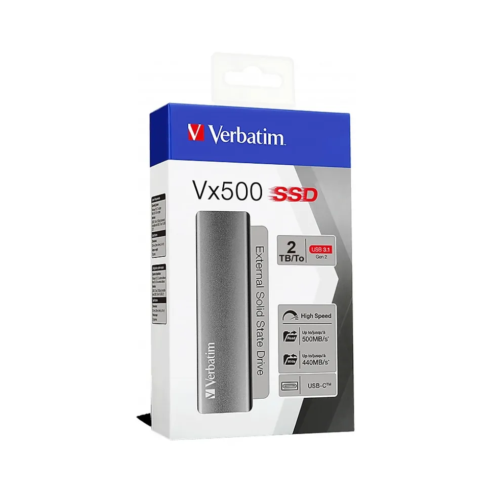 Verbatim Vx500 2TB USB 3.2 External Solid-State Drive (47454)