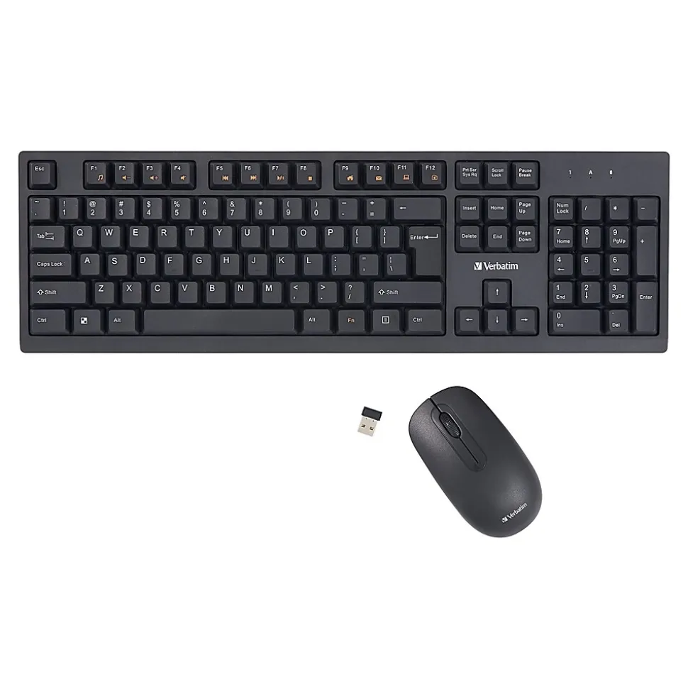 Verbatim Wireless Keyboard and Optical Mouse Combo, Black (70724)