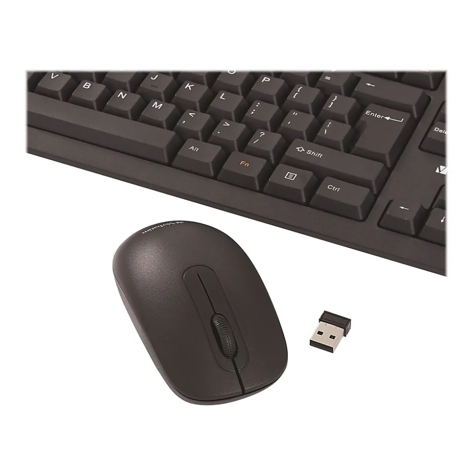 Verbatim Wireless Keyboard and Optical Mouse Combo, Black (70724)