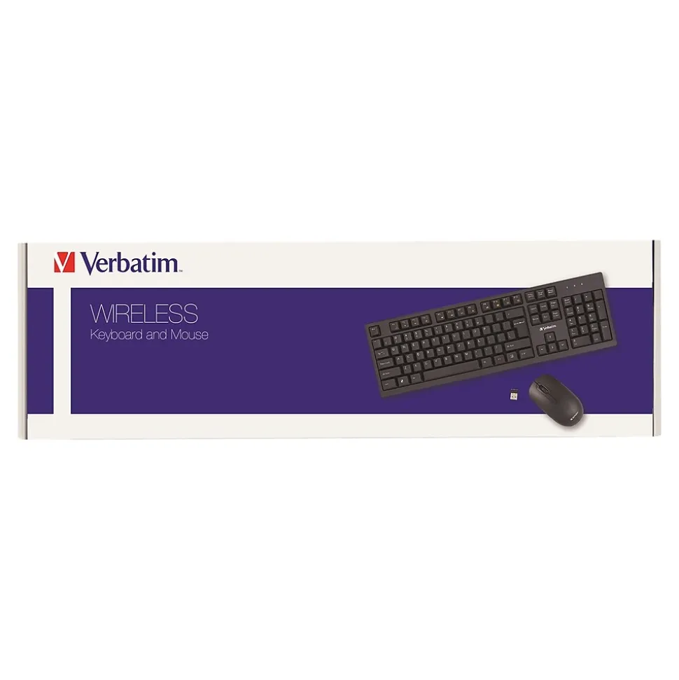 Verbatim Wireless Keyboard and Optical Mouse Combo, Black (70724)