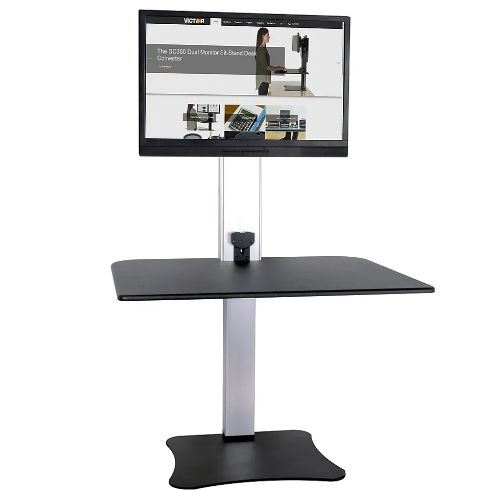 Victor Technology 28" W High Rise™ Electric Single Monitor Standing Desk, Laminate Wood (DC400)