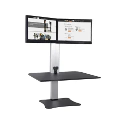 Victor Technology 28" W High Rise™ Electric Dual Monitor Standing Desk, Laminate Wood (DC450)