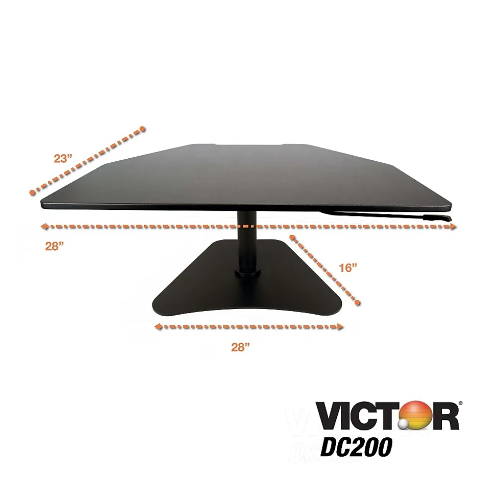 Victor Technology High Rise Adjustable Standing Desk Converter, 28" W, Laminate Wood (DC200)