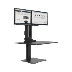 Victor Technology High Riseâ„¢ Manual Dual Monitor Standing Desk, 28" W, Laminate Wood (DC350)