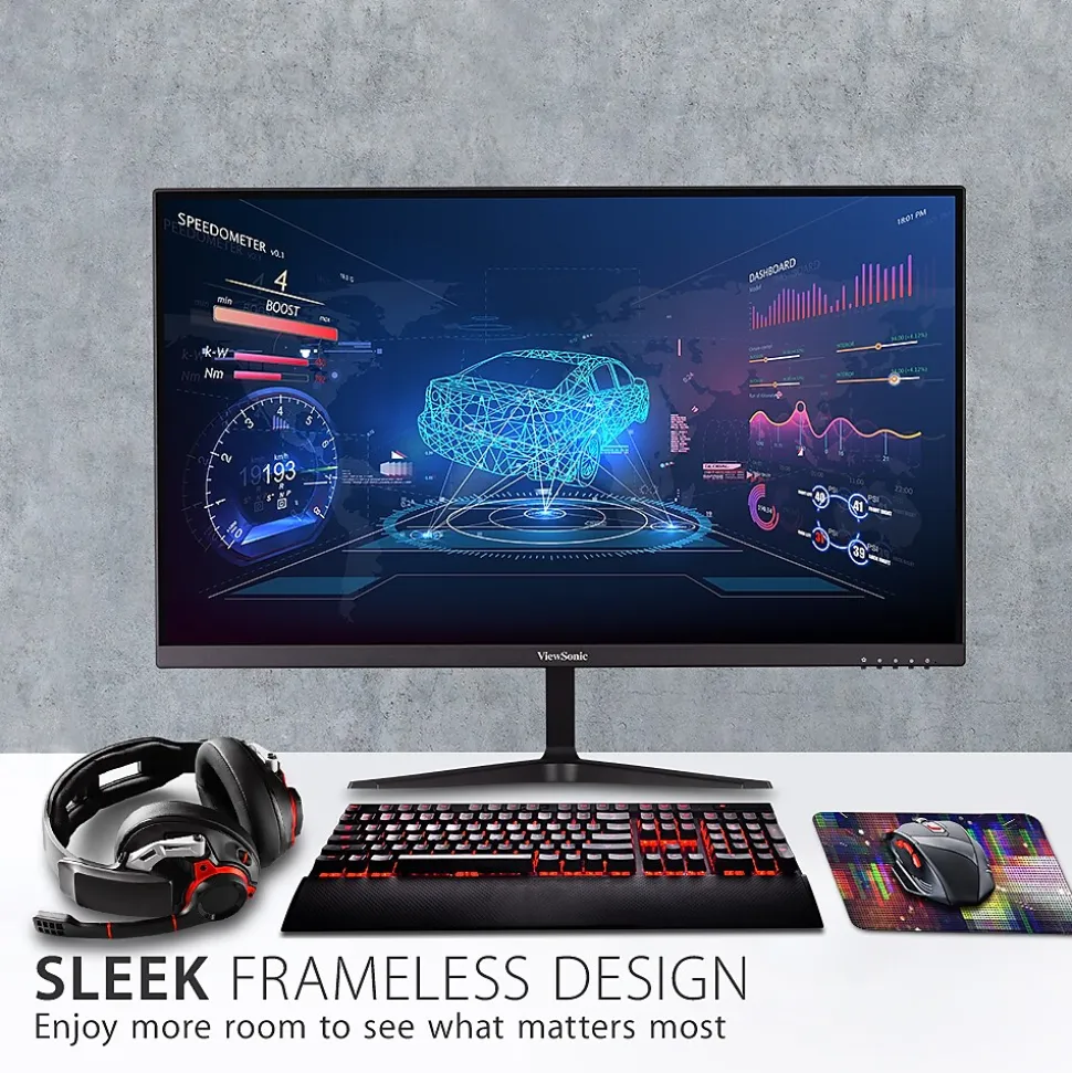 ViewSonic 27" 165 Hz LED Gaming Monitor, Black (VX2718-P-MHD)
