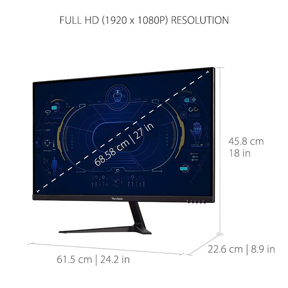 ViewSonic 27" 165 Hz LED Gaming Monitor, Black (VX2718-P-MHD)
