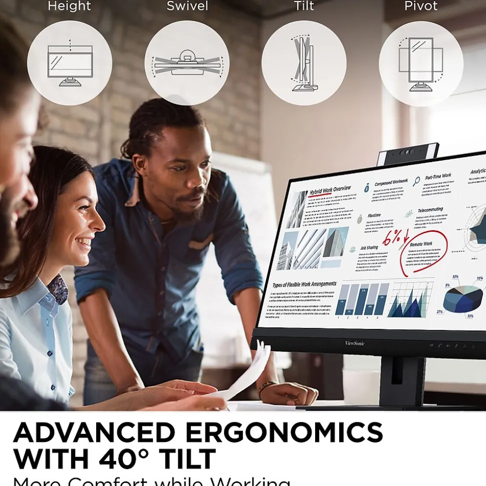 ViewSonic 27" 100 Hz LCD QHD Business Monitor, Black (VG2757V-2K)