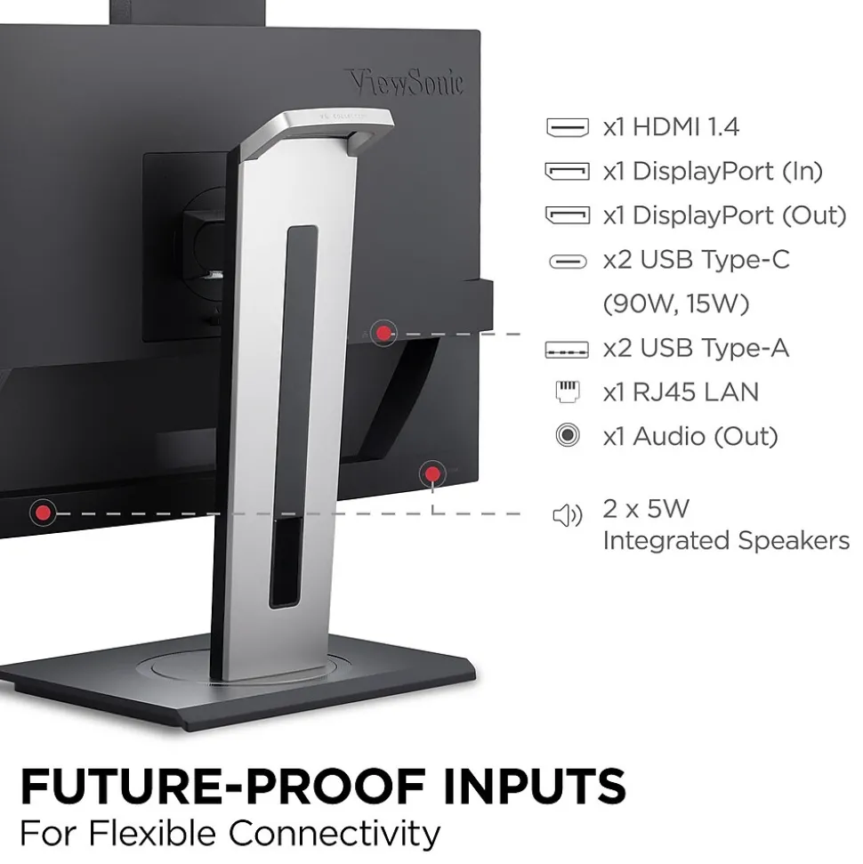 ViewSonic 27" 100 Hz LCD QHD Business Monitor, Black (VG2757V-2K)
