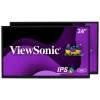ViewSonic 24" Dual Pack 1080p IPS LED Monitors, Black (VG2448_H2)