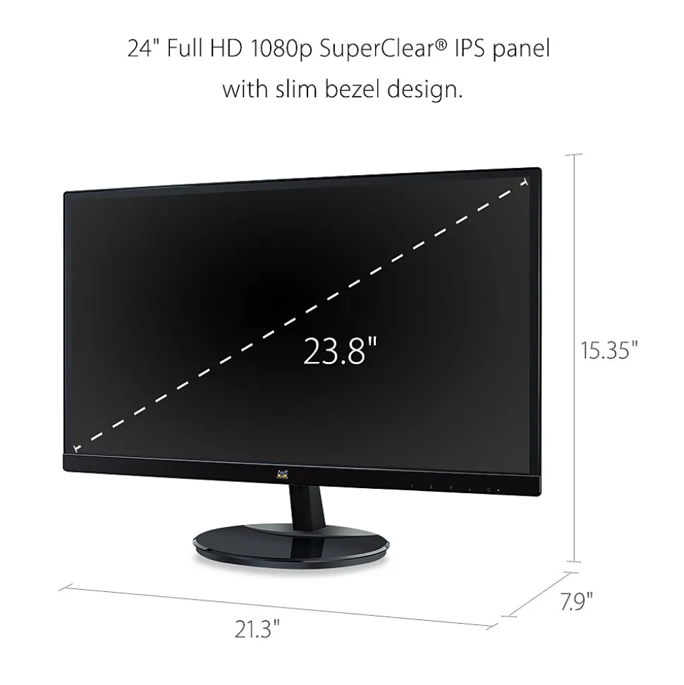 ViewSonic 24" 100Hz LED Monitor, Black (VA2459-SMH)