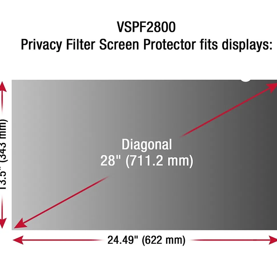 ViewSonic Anti-Glare Privacy Filter & Screen Protector for 28" Widescreen Monitor (16:9) (VSPF2800)