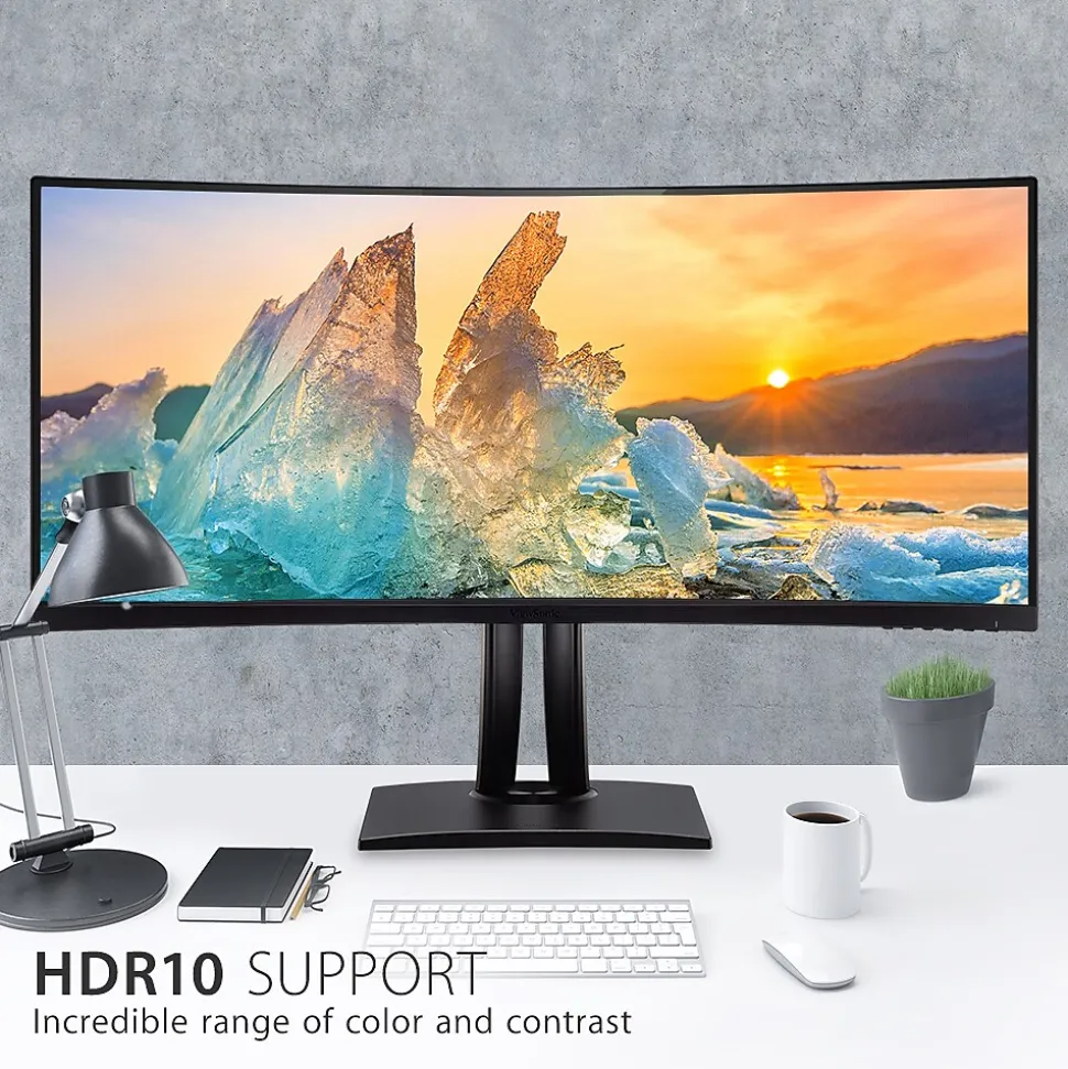 ViewSonic ColorPro 34" Curved 100 Hz LCD Monitor, Black (VP3481A)