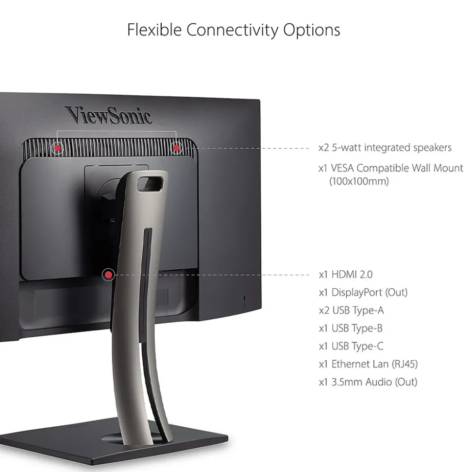 ViewSonic ColorPro 38" Curved 4K Ultra HD 60 Hz LED Monitor, Black (VP3881A)