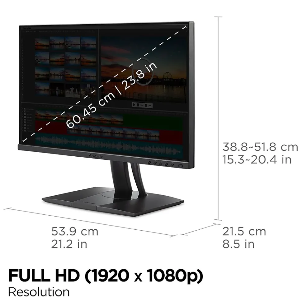 ViewSonic ColorPro 24" 60Hz LCD Monitor, Black (VP2456)