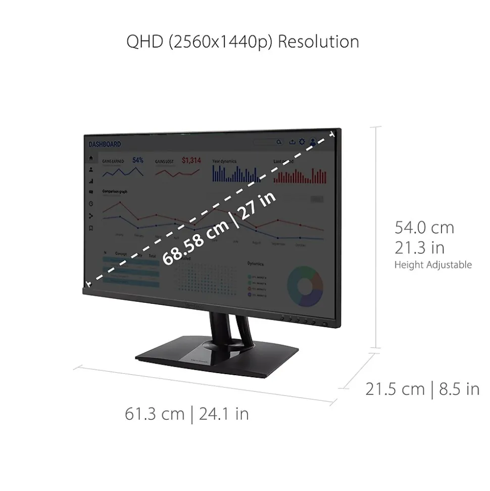 ViewSonic ColorPro 27" 60Hz LED Monitor, Black (VP2756-2K)
