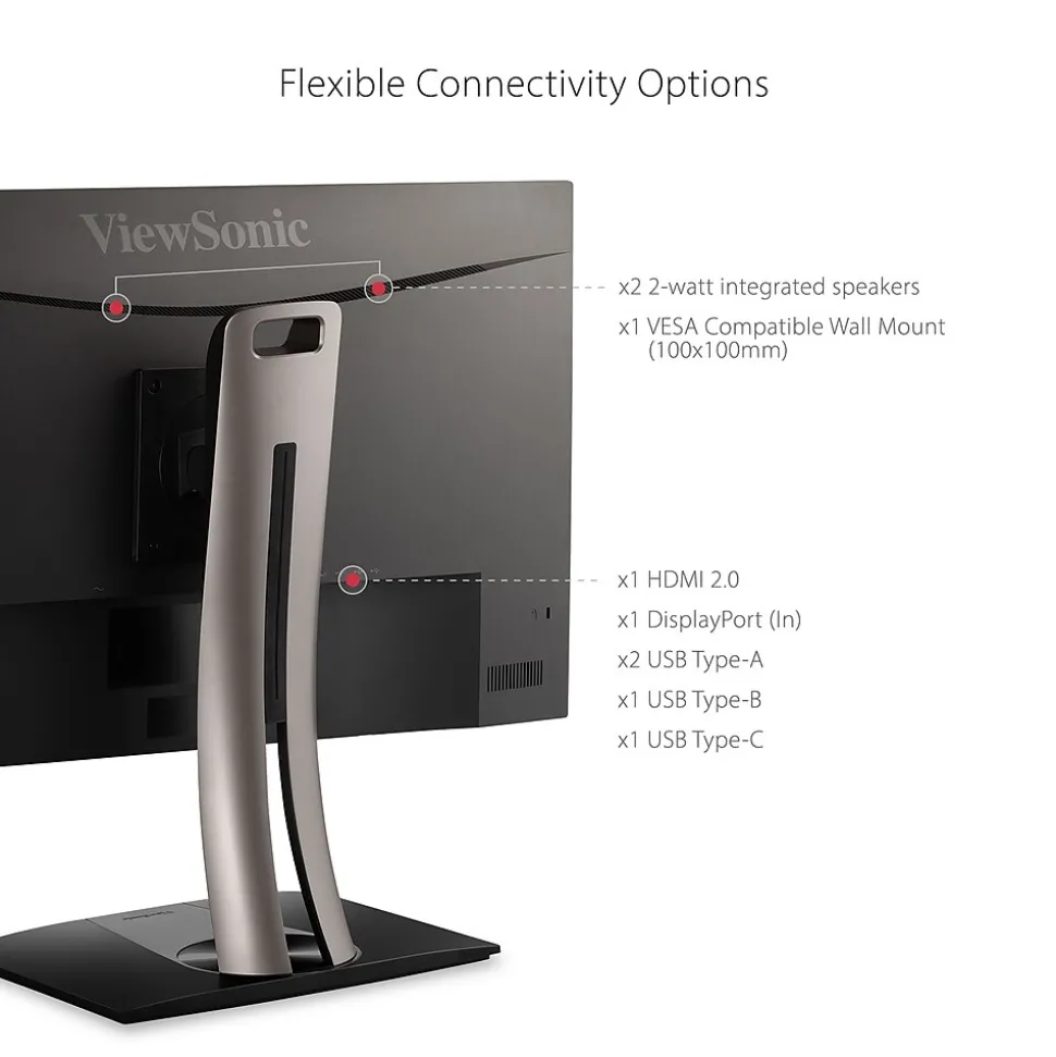 ViewSonic ColorPro 27" 4K Ultra HD 60Hz LED Monitor, Black (VP2756-4K)