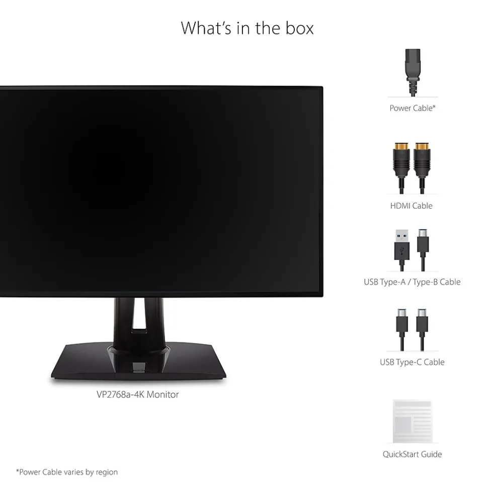 ViewSonic ColorPro 27" 4K Ultra HD 60Hz LED Monitor, Black (VP2768A-4K)