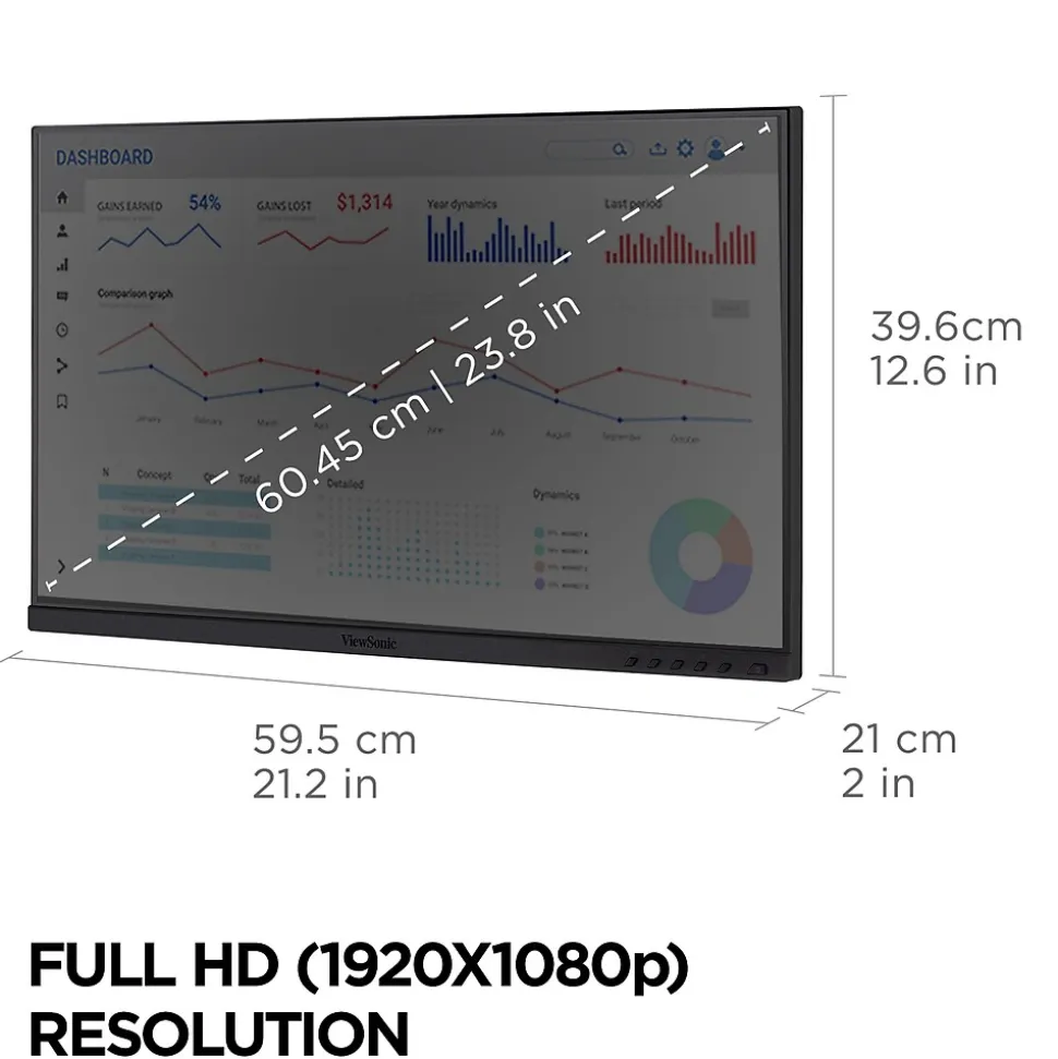 ViewSonic Dual Pack Head-Only 24" 60Hz LCD Monitor, Black (VG2448A-2_H2)