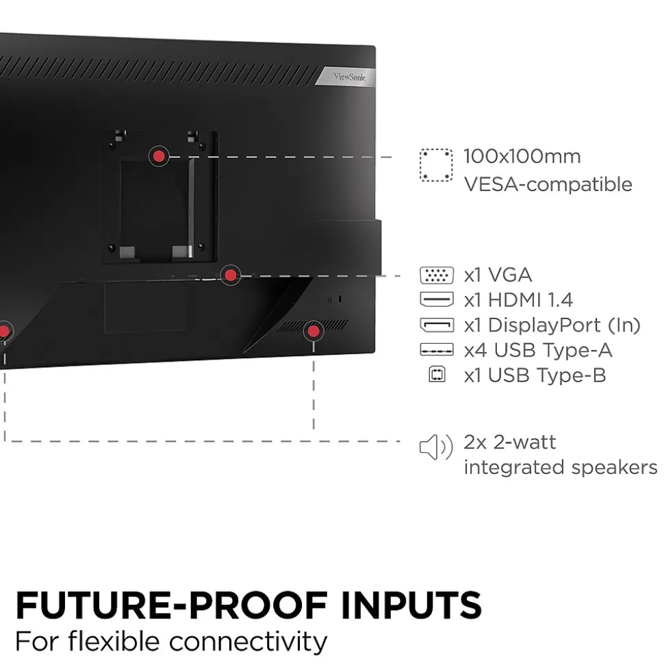 ViewSonic Dual Pack Head-Only 24" 60Hz LCD Monitor, Black (VG2448A-2_H2)