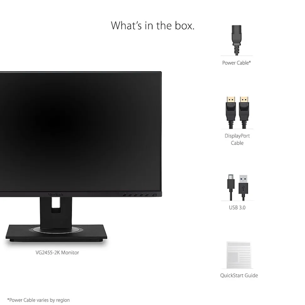 ViewSonic Ergonomic 24" 60Hz LCD Monitor, Black (VG2455)