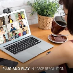 Viewsonic 1080p USB Camera with Stereo Microphone Zoom, Gray (VB-CAM-002)