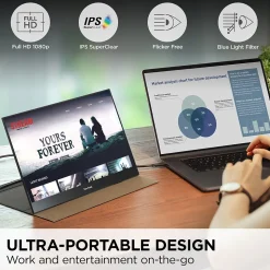 ViewSonic Portable 15.6" 60 Hz LED Monitor, Black (VX1655)